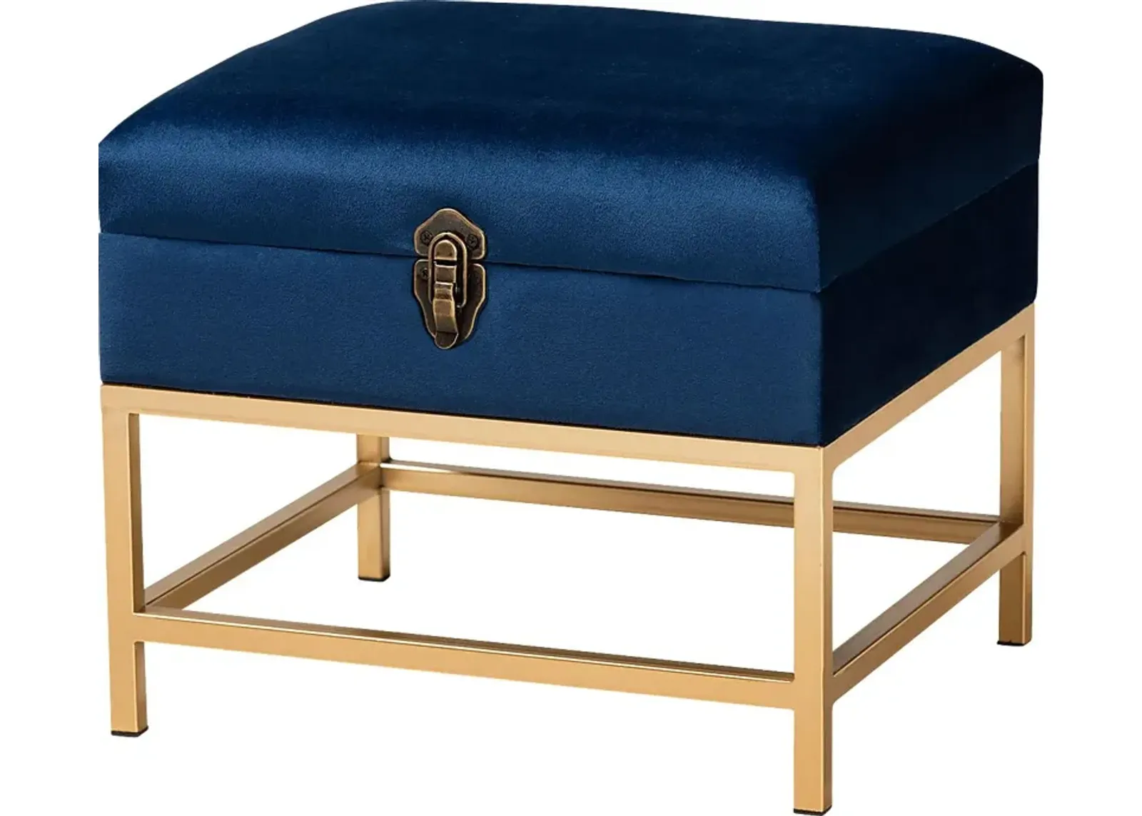 Wiltz Blue Storage Accent Ottoman