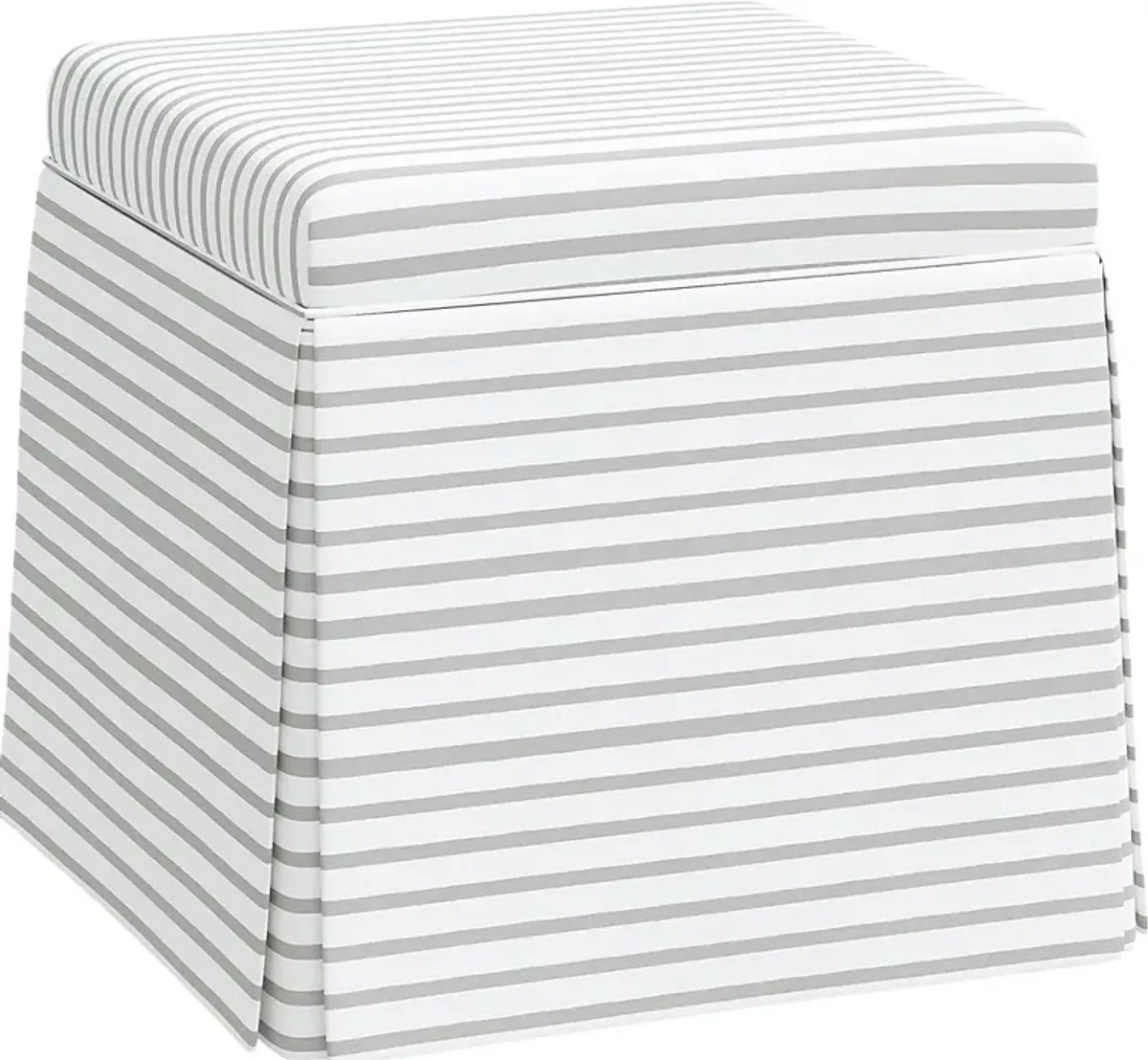 Nautical Blues Gray Storage Ottoman