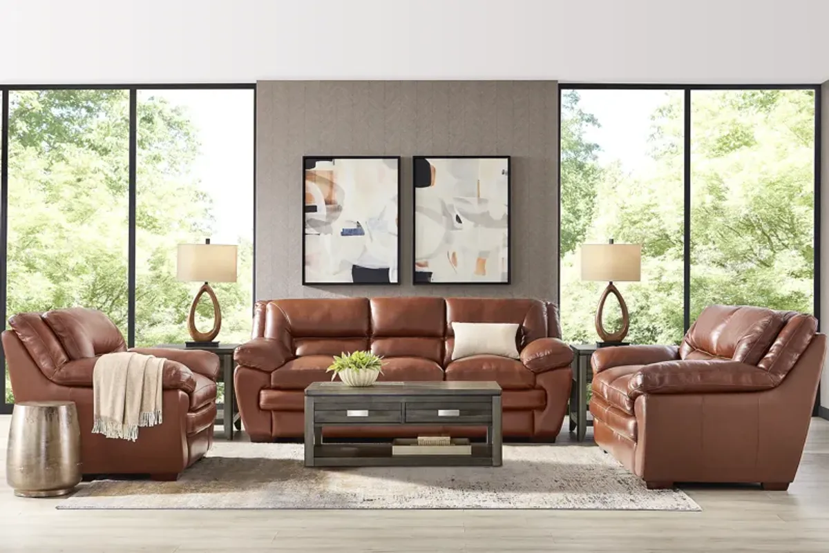 Hayworth Brown 2 Pc Leather Living Room