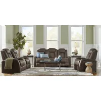 Crestline Brown 2 Pc Dual Power Reclining Living Room