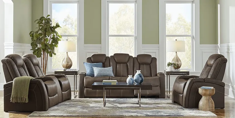 Crestline Brown 7 Pc Dual Power Reclining Living Room