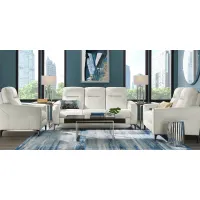 Parkside Heights White Leather 2 Pc Dual Power Reclining Living Room