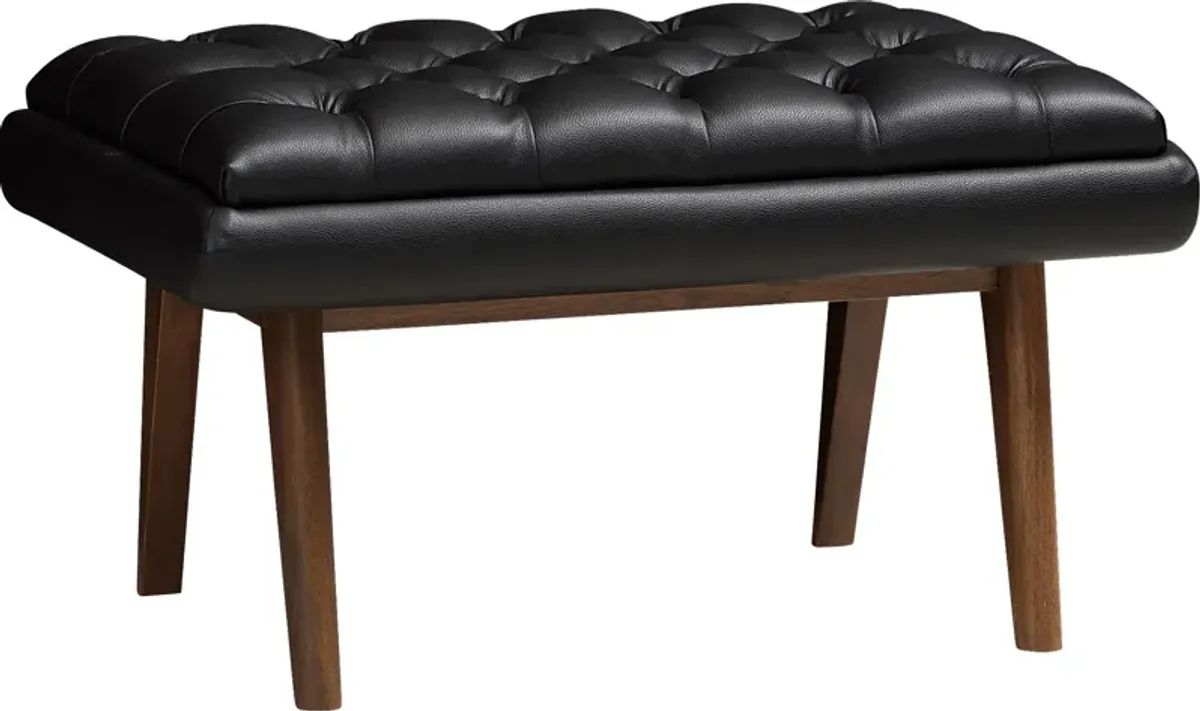 Minneha Black Ottoman