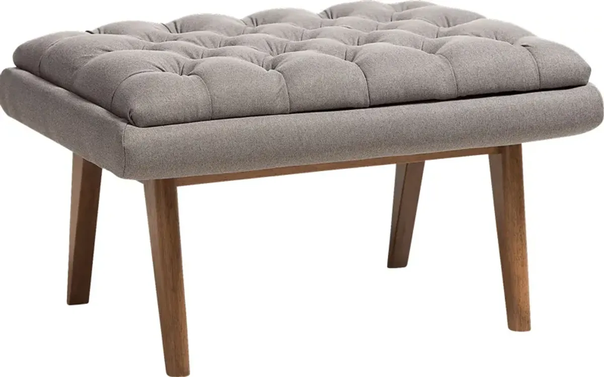 Minneha Gray Ottoman