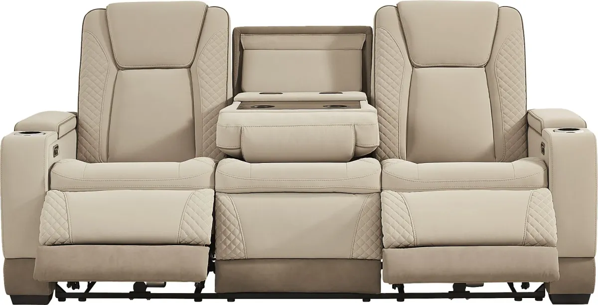 Donovan Park Beige 5 Pc Dual Power Reclining Living Room