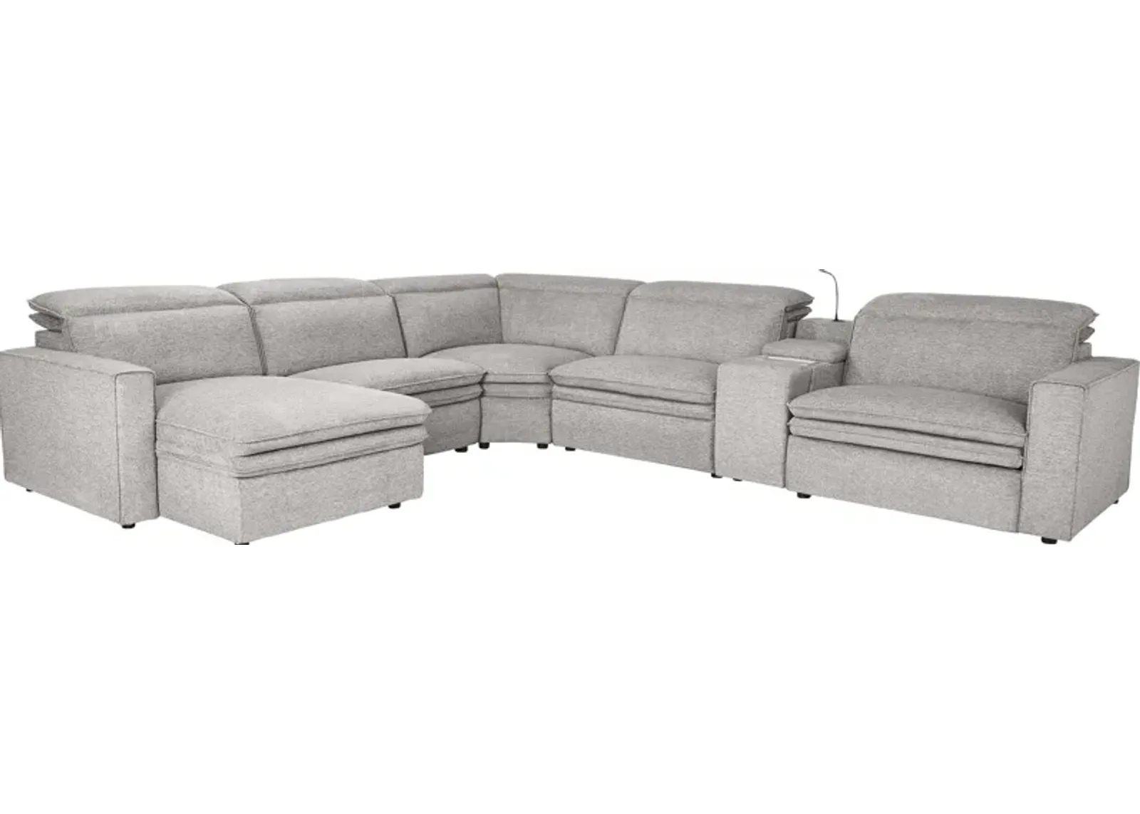 Salvator Street Gray 6 Pc Dual Power Reclining Sectional