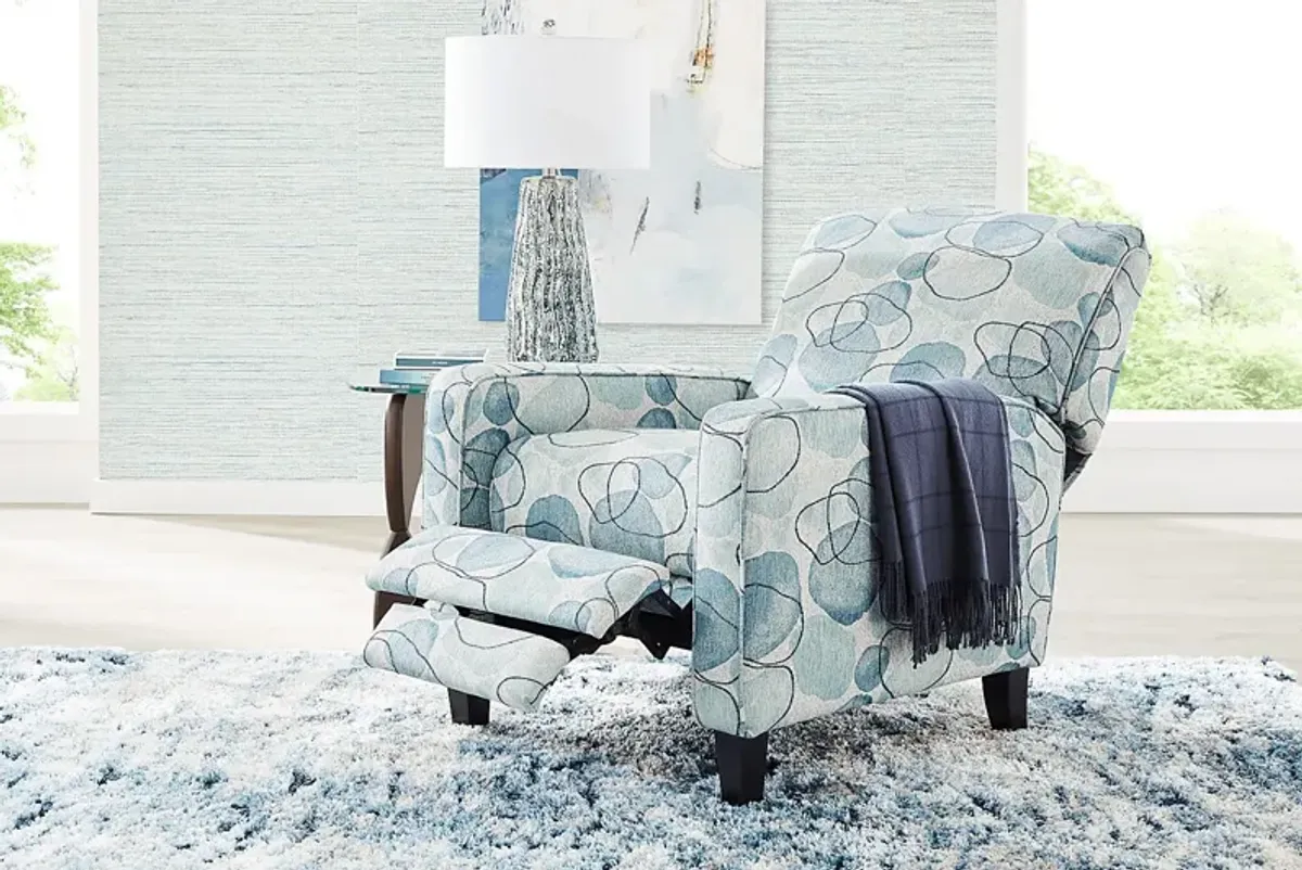 Alanis Bay Blue Push Back Recliner