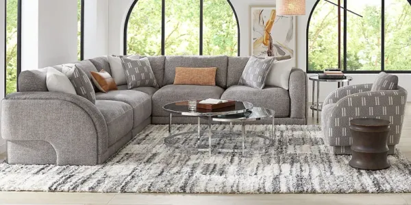 Latham Court Gray 5 Pc Sectional