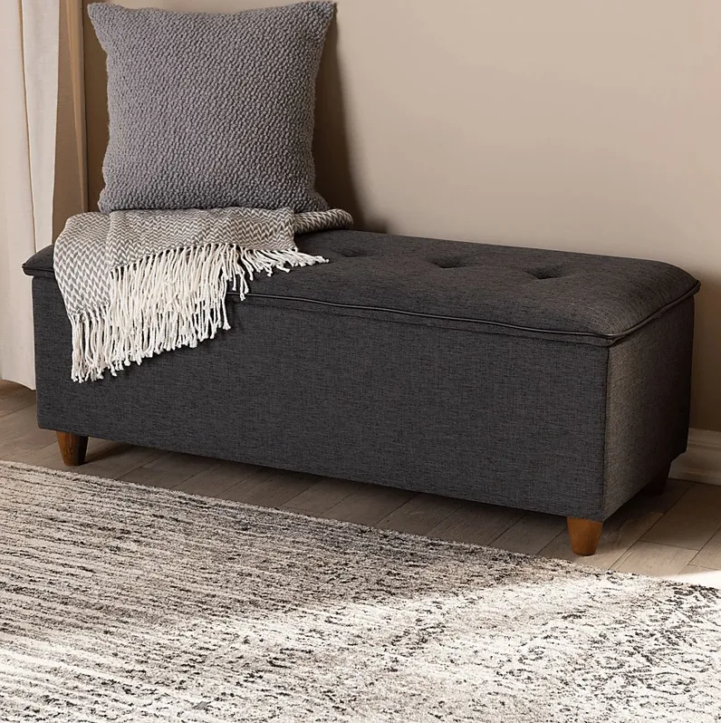 Gioni Dark Gray Storage Ottoman