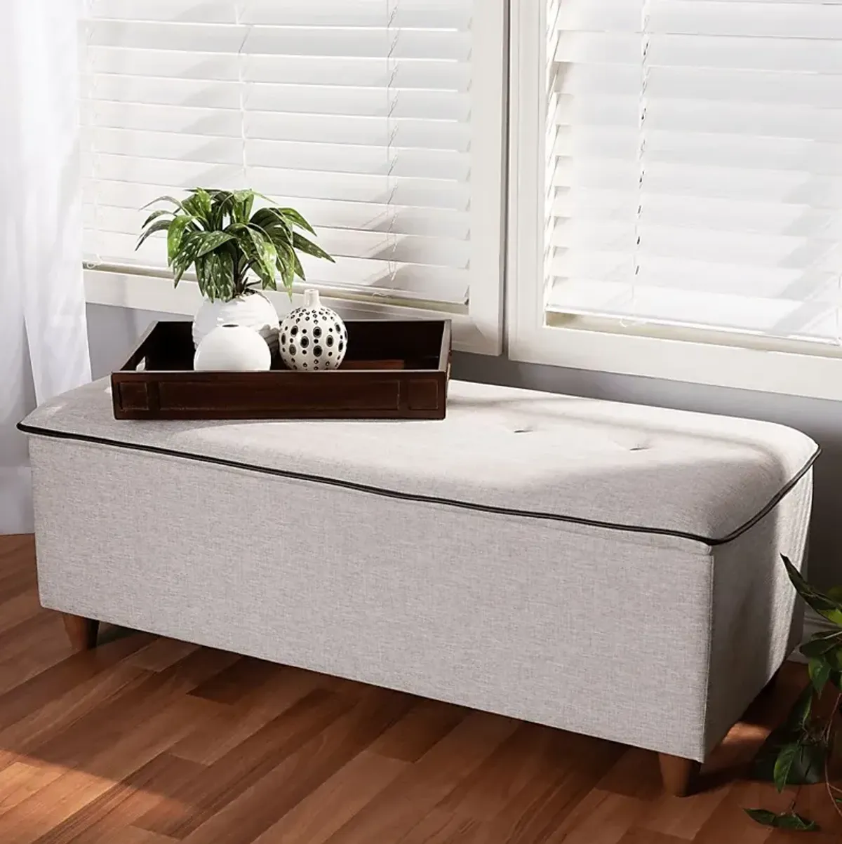 Gioni Gray Storage Ottoman