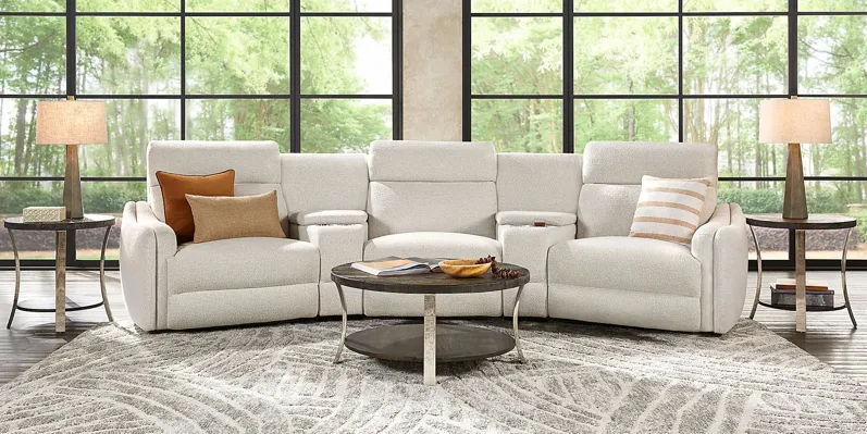 Yountville White 10 Pc Dual Power Reclining Sectional Living Room