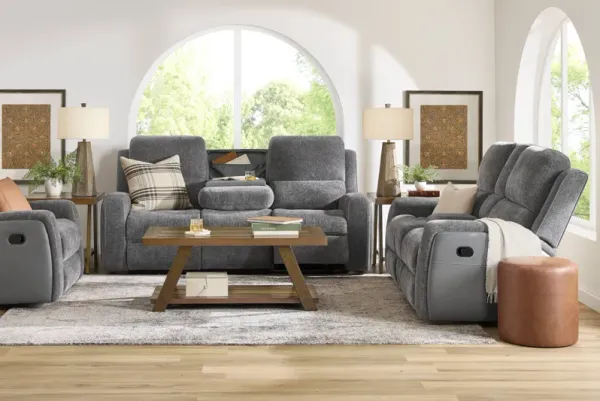 Harrison Charcoal 3 Pc Reclining Living Room