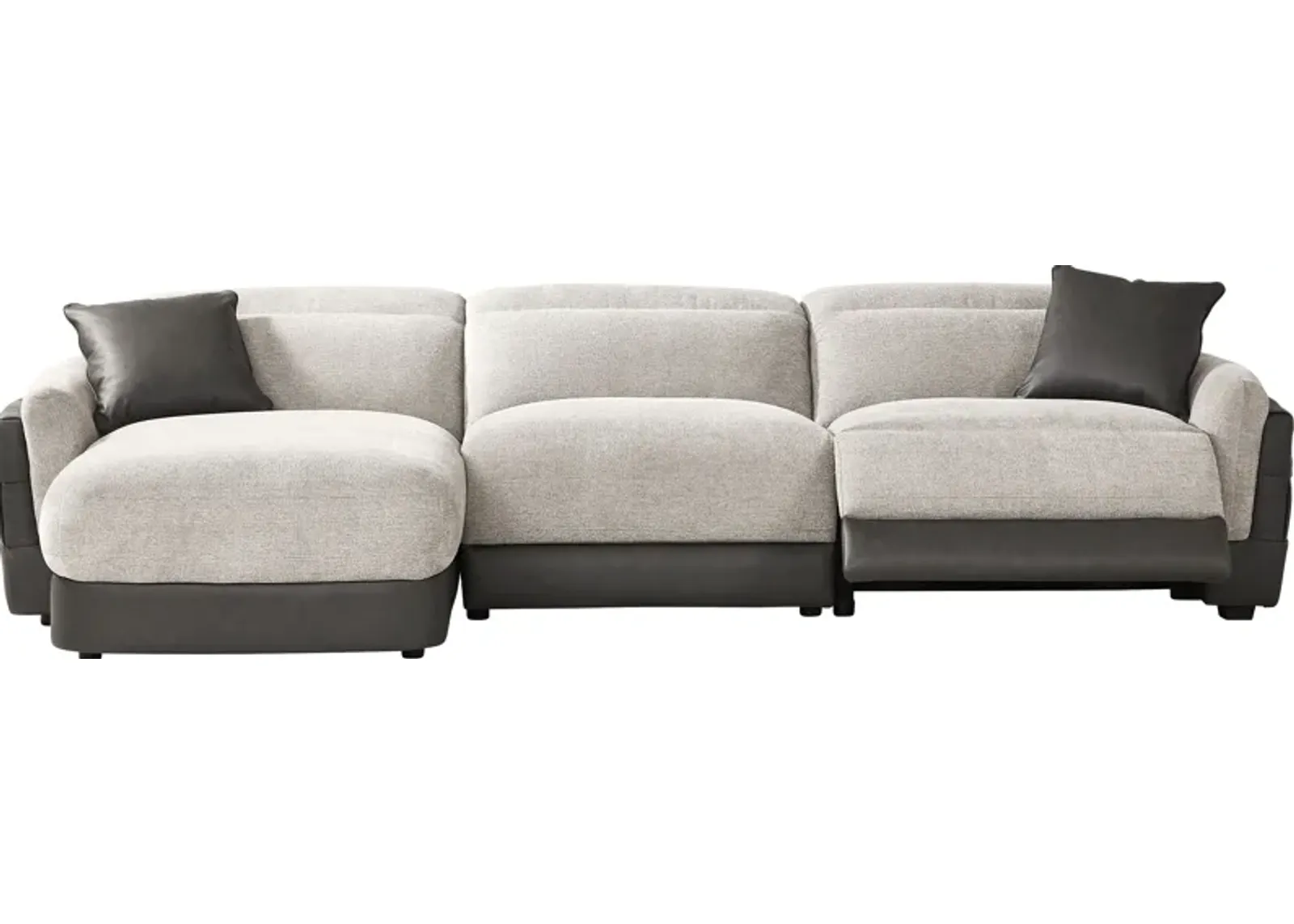 Seneca Falls Gray 3 Pc Dual Power Reclining Sectional