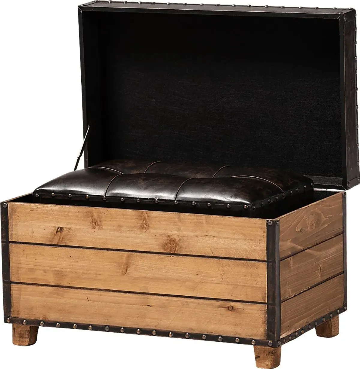 Madewood Brown Ottoman, Set of 2