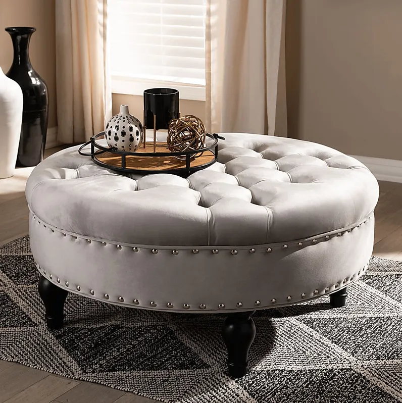 Palmyro Gray Cocktail Ottoman