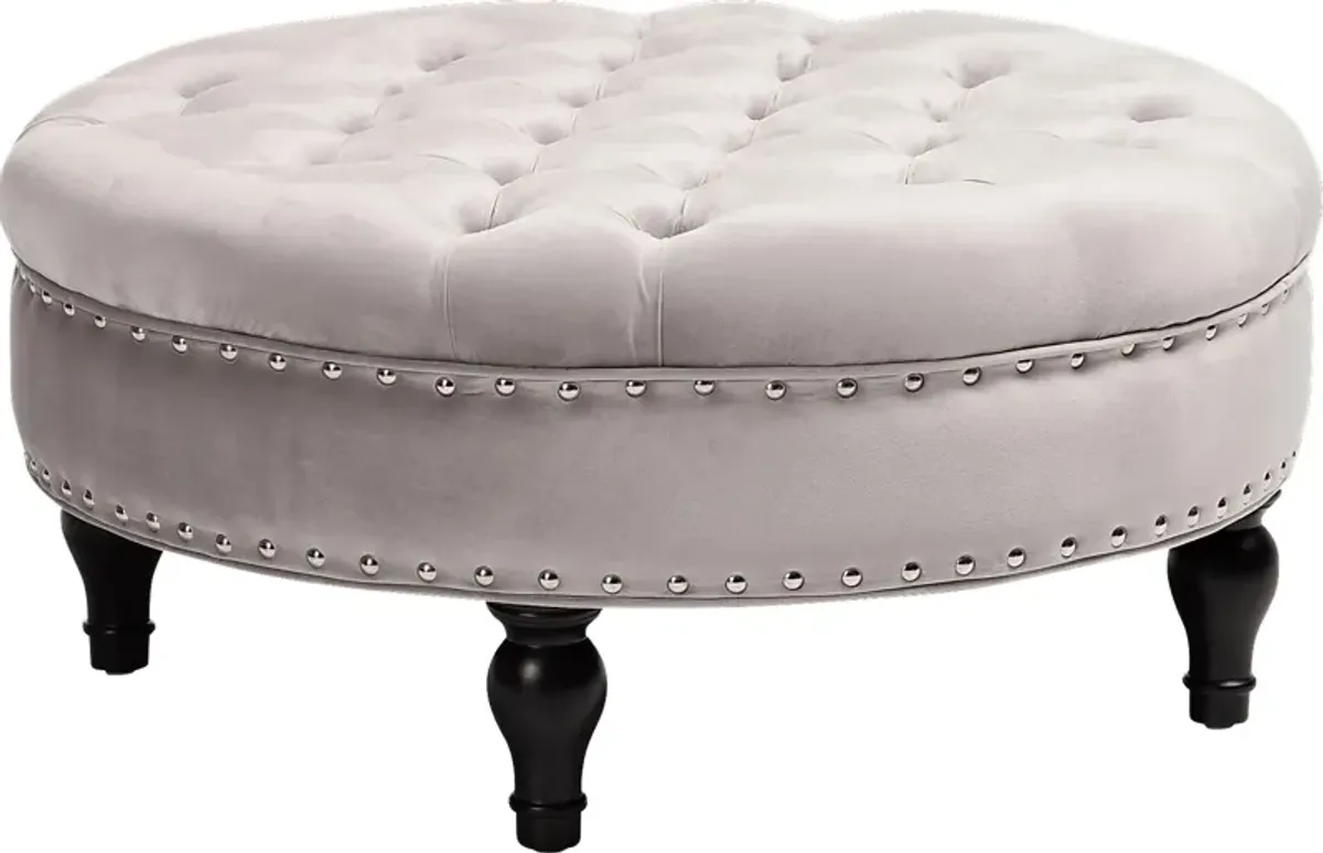 Palmyro Gray Cocktail Ottoman