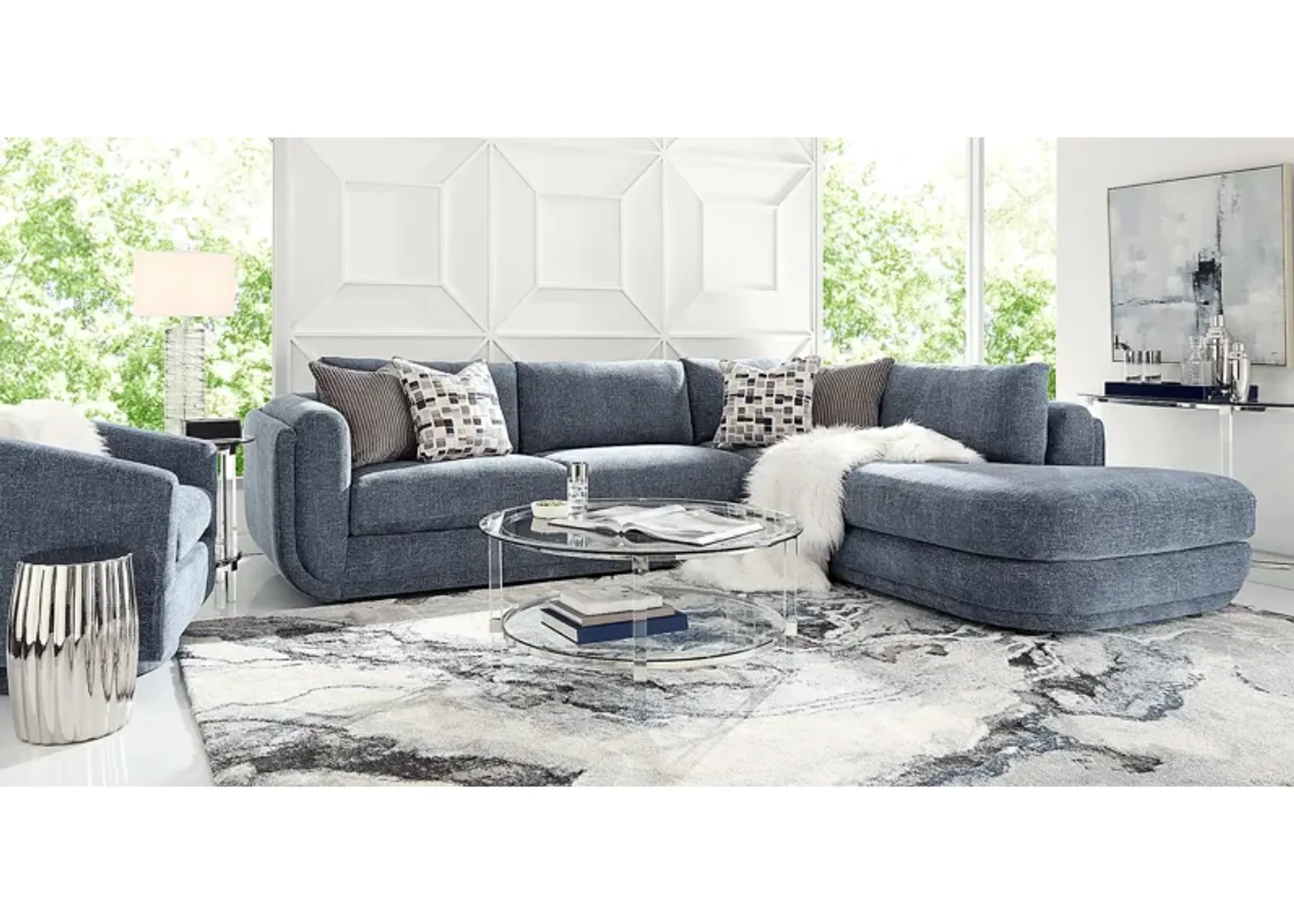 Laguna Hills Indigo 5 Pc Sectional Living Room