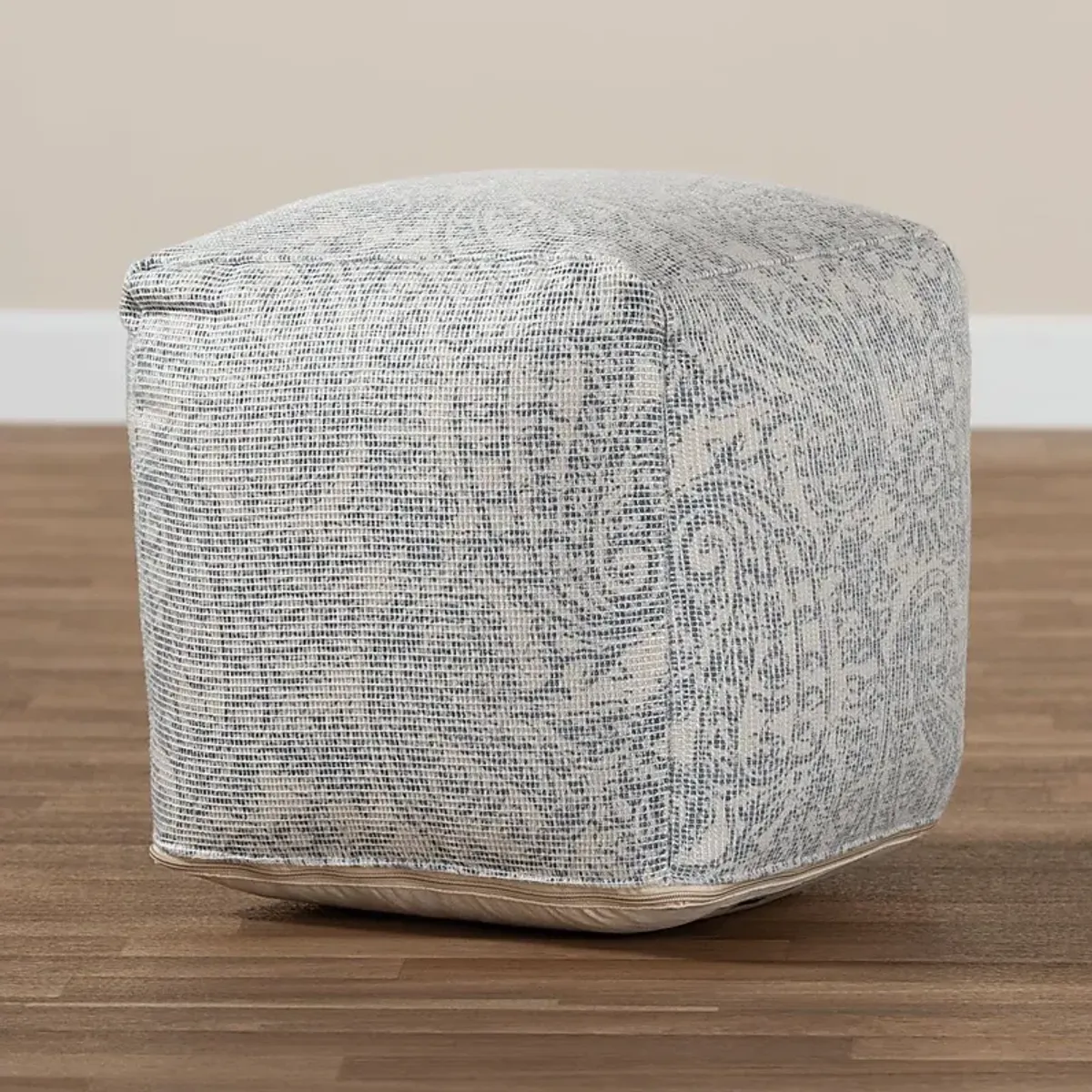 Earliegh Ivory Pouf