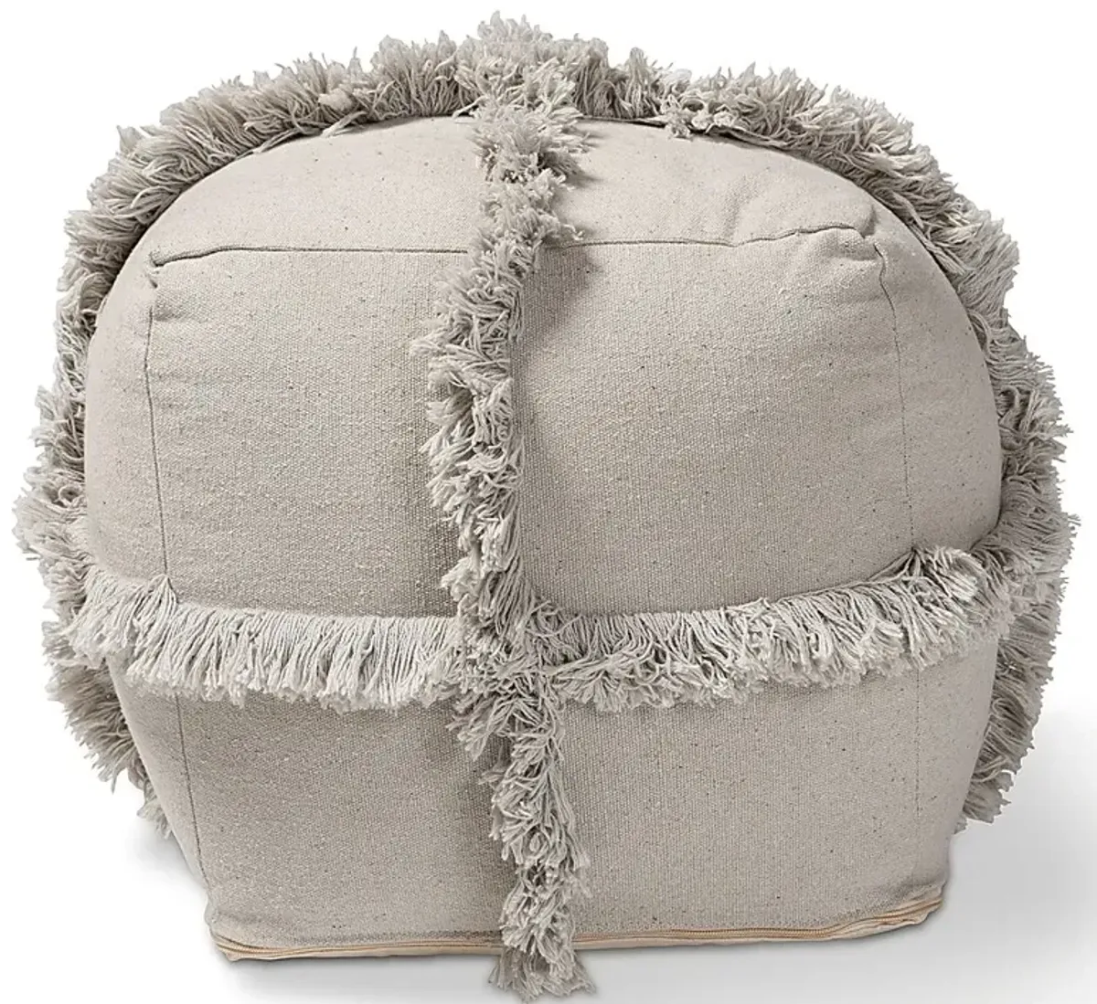 Pineview Court Gray Pouf