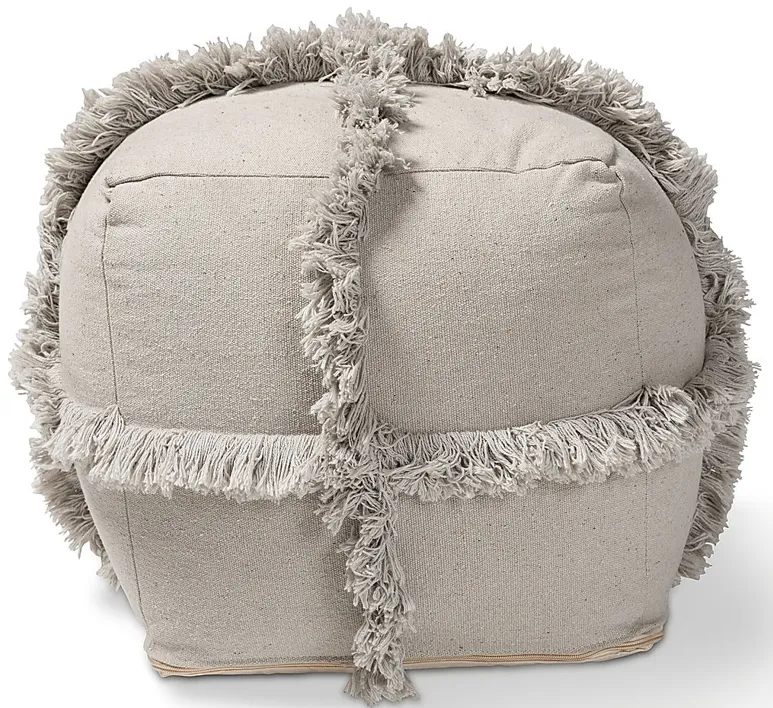 Pineview Court Gray Pouf