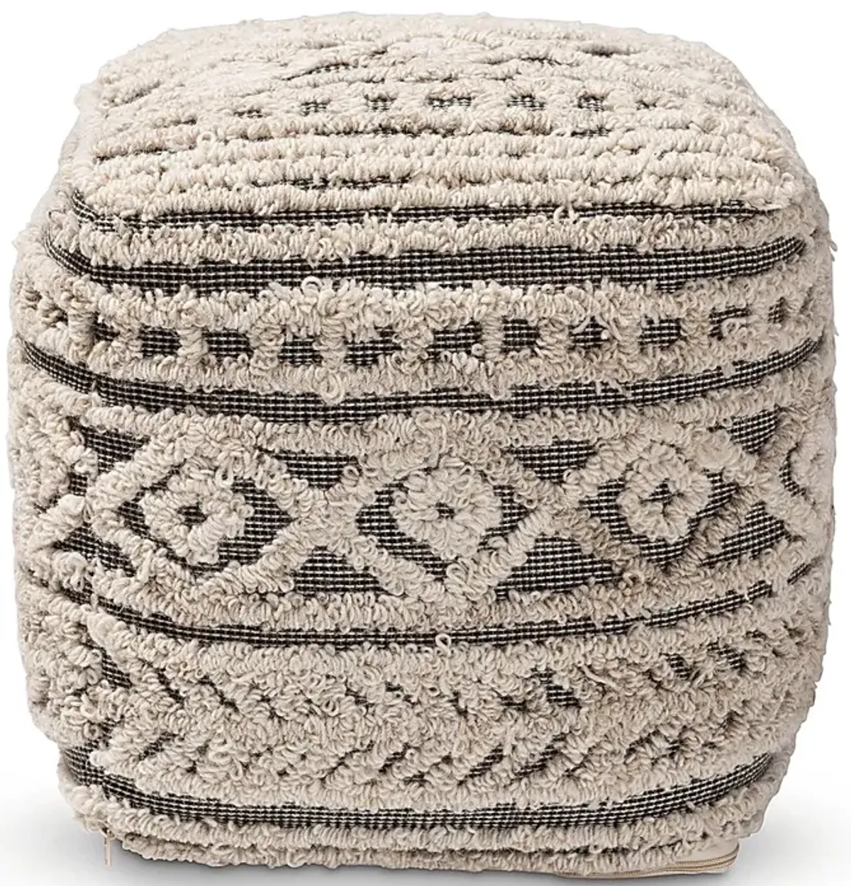 Zoar Heights Beige Pouf