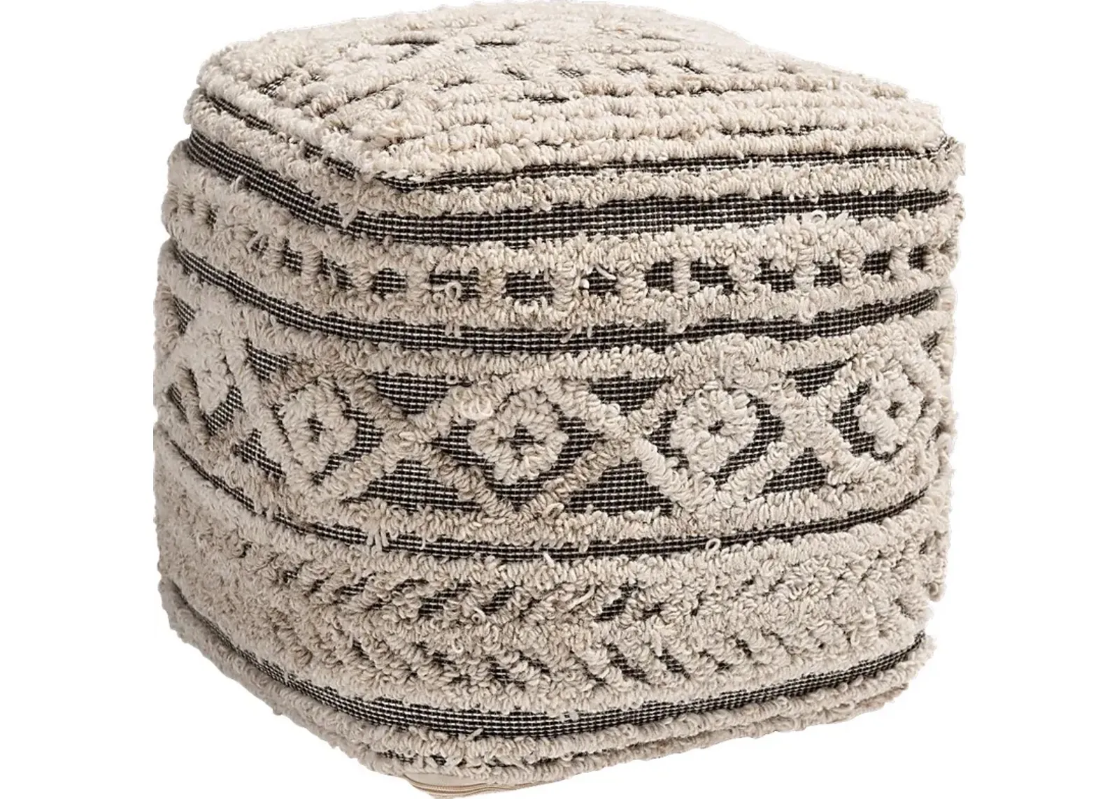 Zoar Heights Beige Pouf