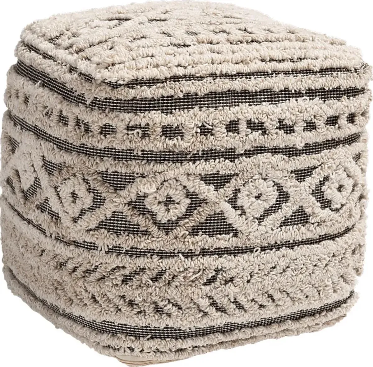 Zoar Heights Beige Pouf