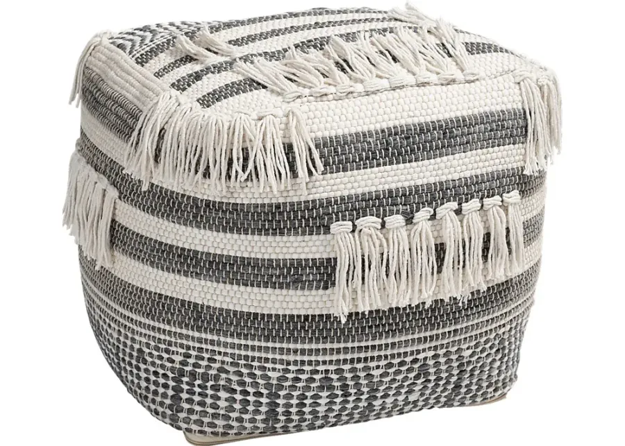 Hawhurst Gray Pouf