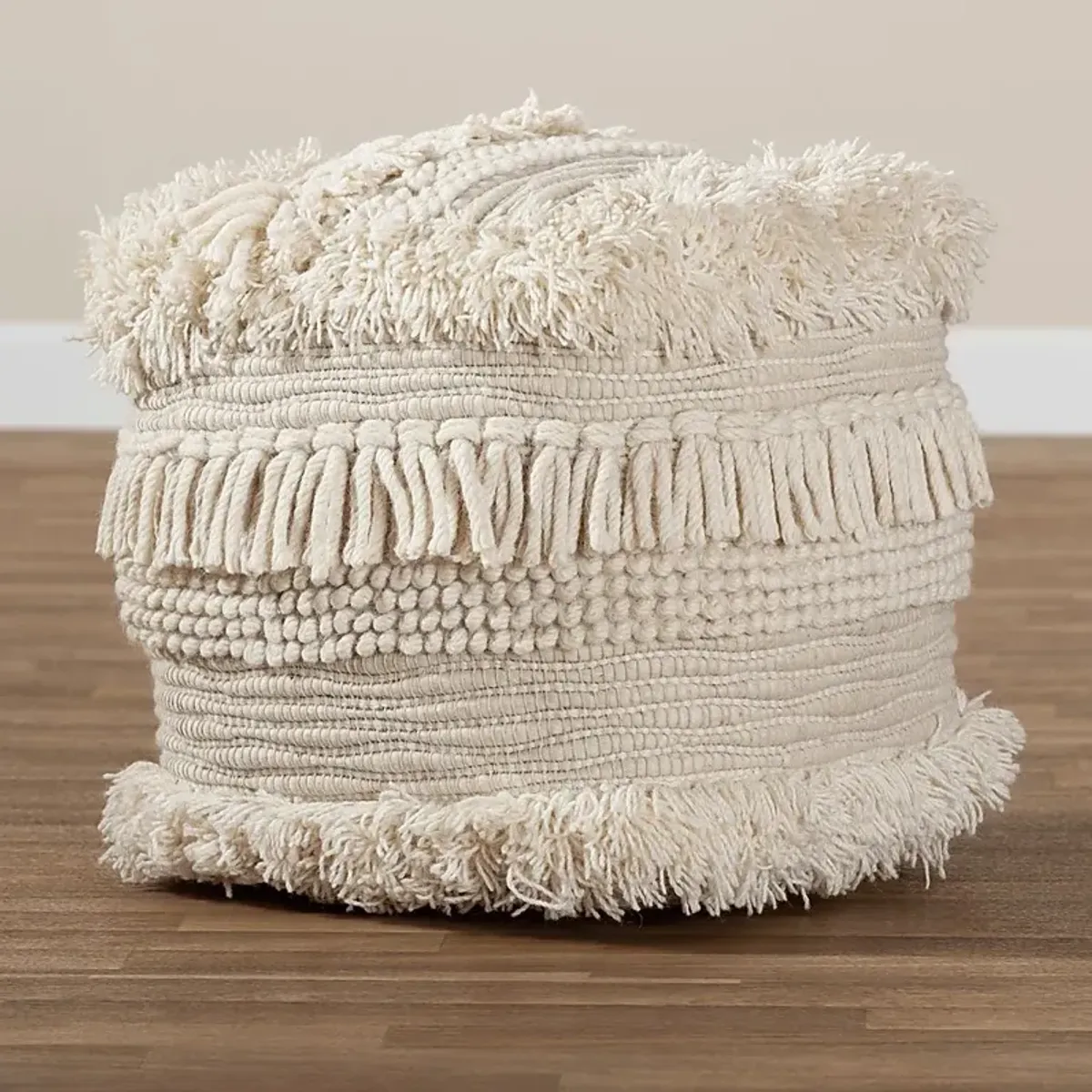 Magill Court Beige Pouf