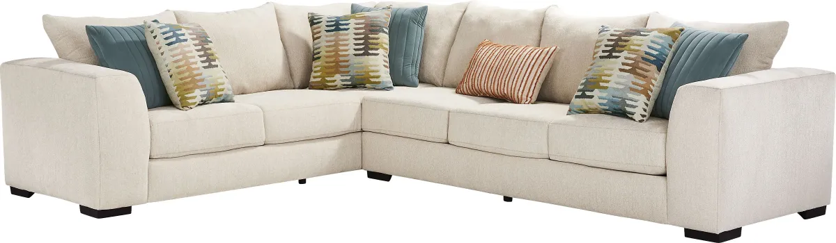 Brookeville White 5 Pc Sectional Living Room