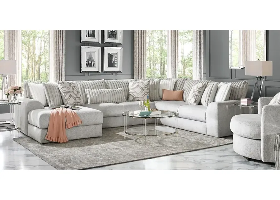 Moreau Street Gray 6 Pc Sectional Living Room