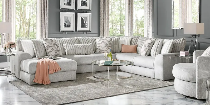 Moreau Street Gray 6 Pc Sectional Living Room