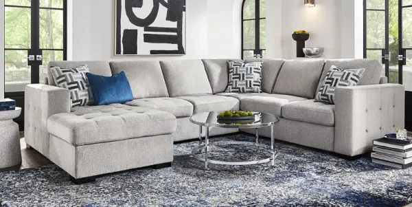 Geneva Gray 6 Pc Sleeper Sectional Living Room