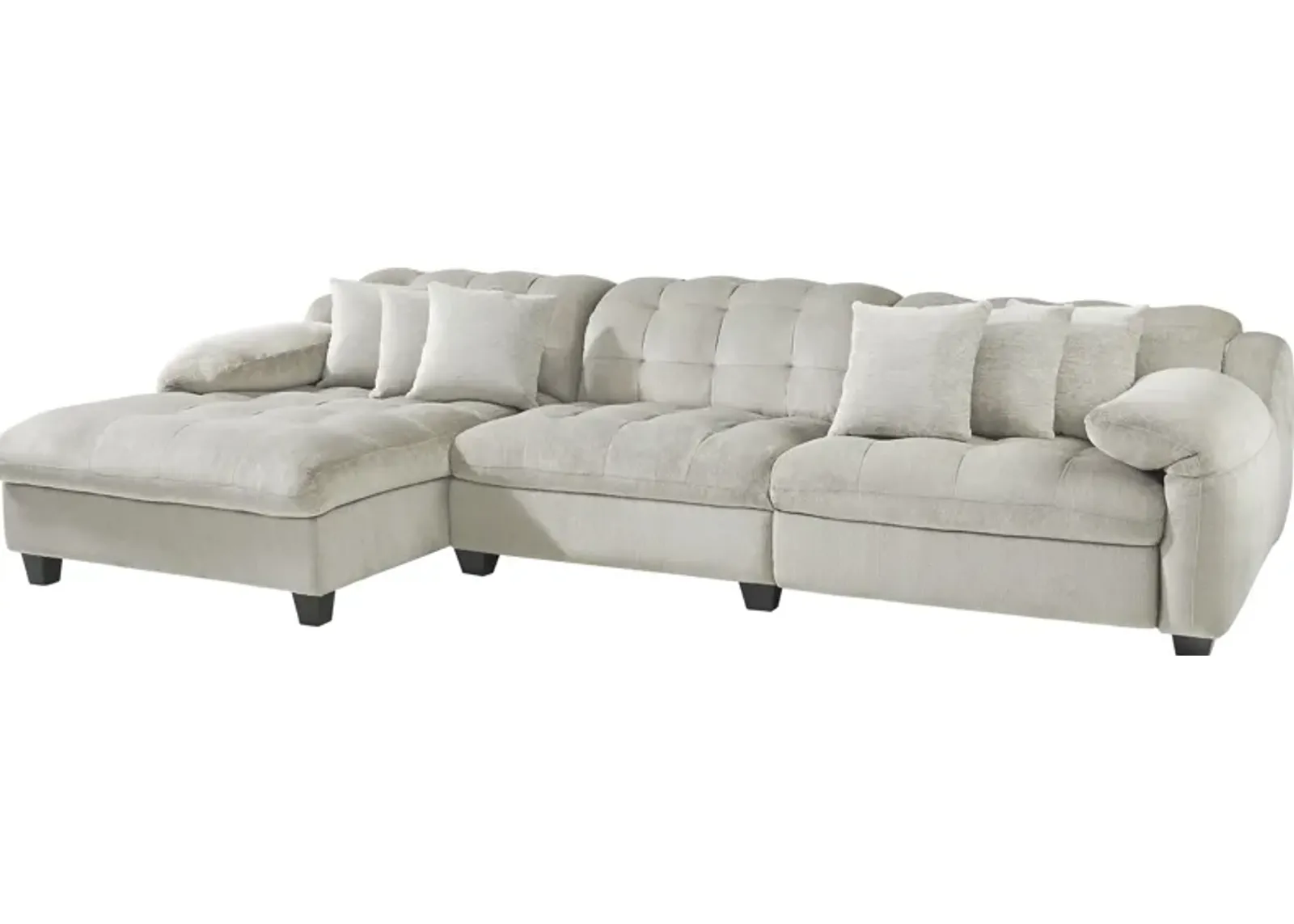 Ardelia Lane Light Gray 3 Pc Dual Power Reclining Sectional