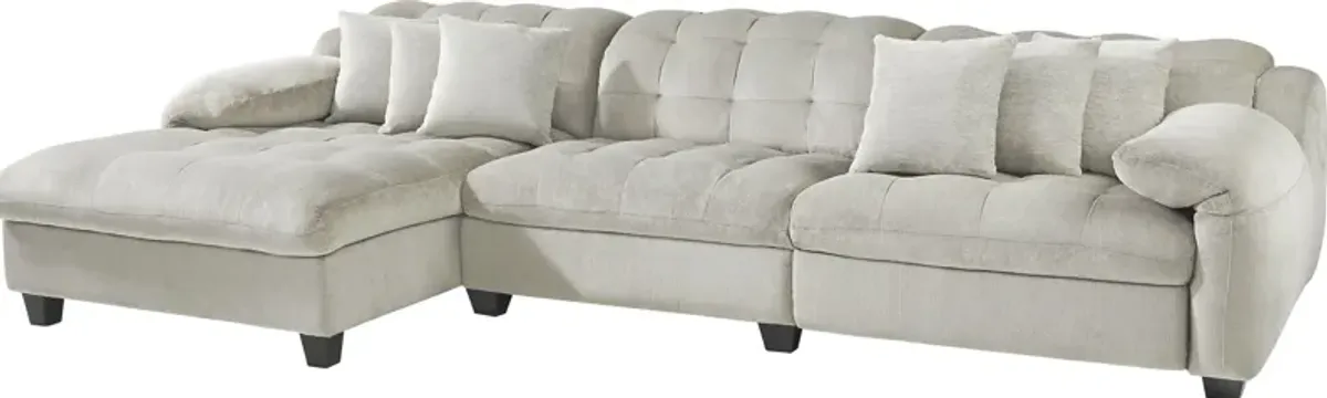 Ardelia Lane Light Gray 3 Pc Dual Power Reclining Sectional