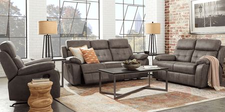 Hanton Heights Slate 3 Pc Living Room with Reclining Sofa