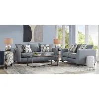Marisol Bay Gray 8 Pc Living Room with Gel Foam Sleeper Sofa