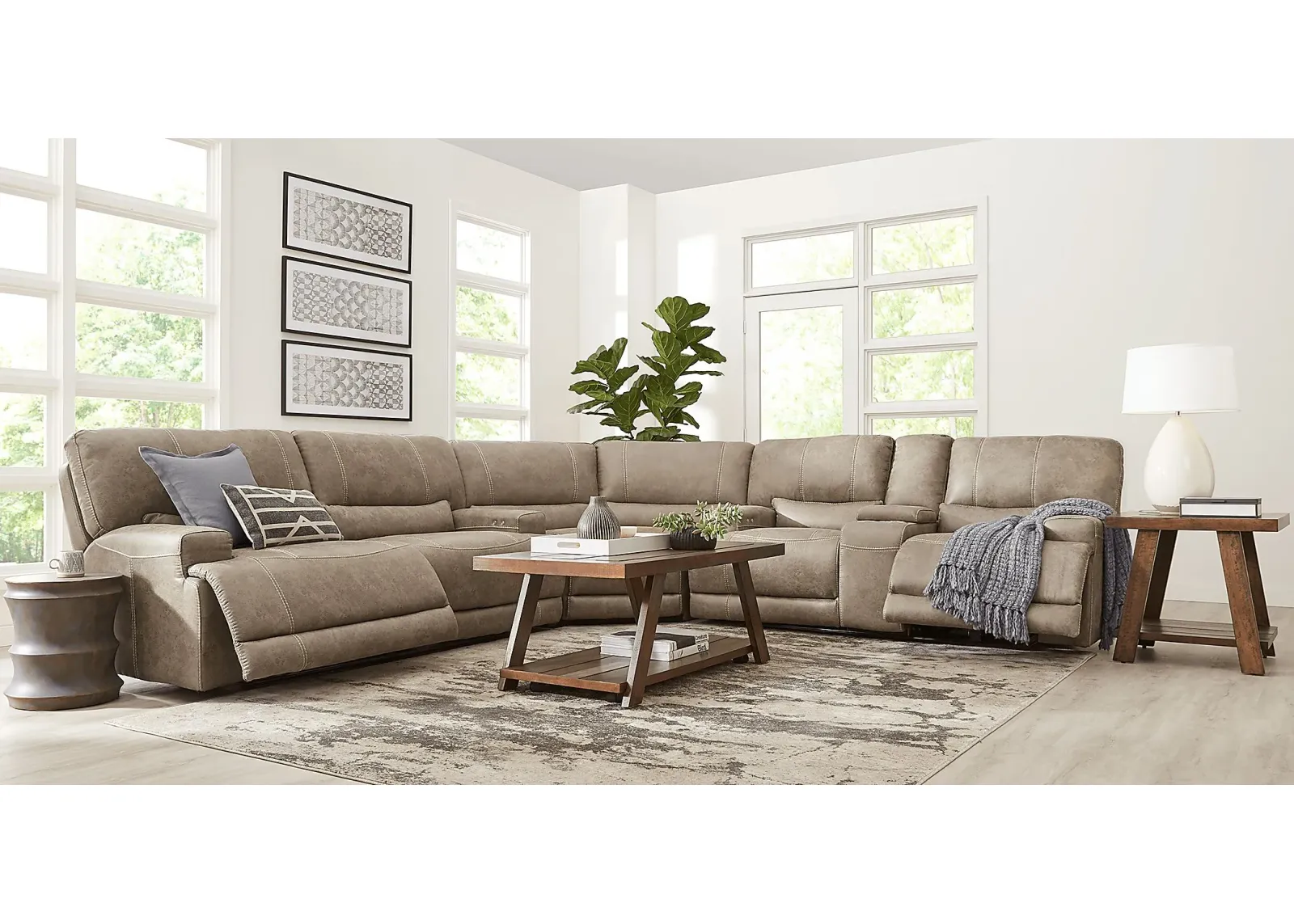 Warrendale Beige 4 Pc Power Reclining Sectional Living Room