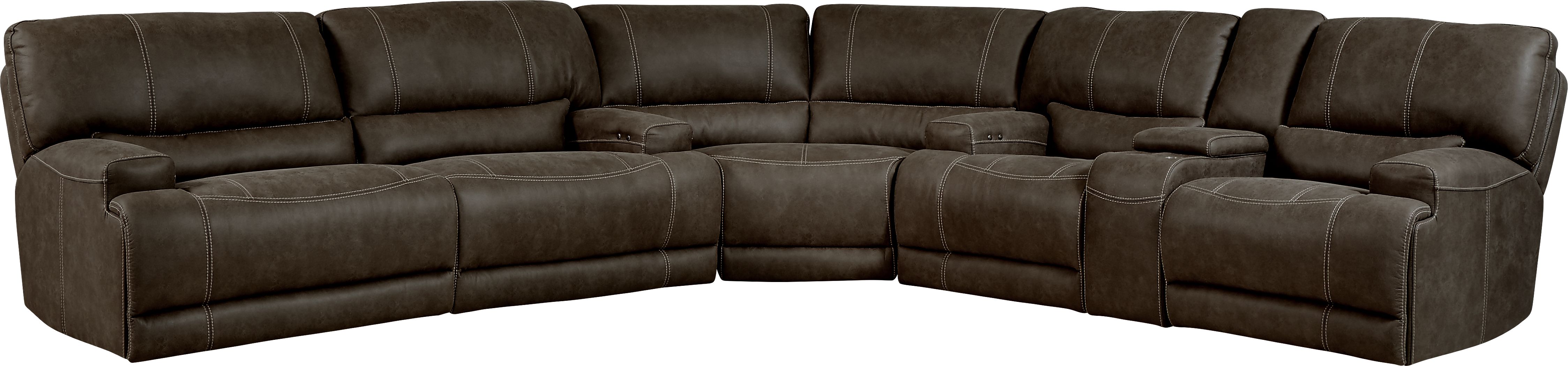 Warrendale Chocolate 4 Pc Power Reclining Sectional Living Room