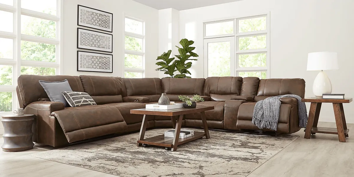 Warrendale Chocolate 4 Pc Power Reclining Sectional Living Room