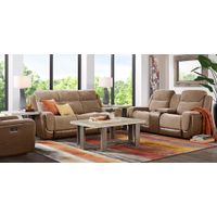 State Street Camel 3 Pc Dual Power Reclining Living Room