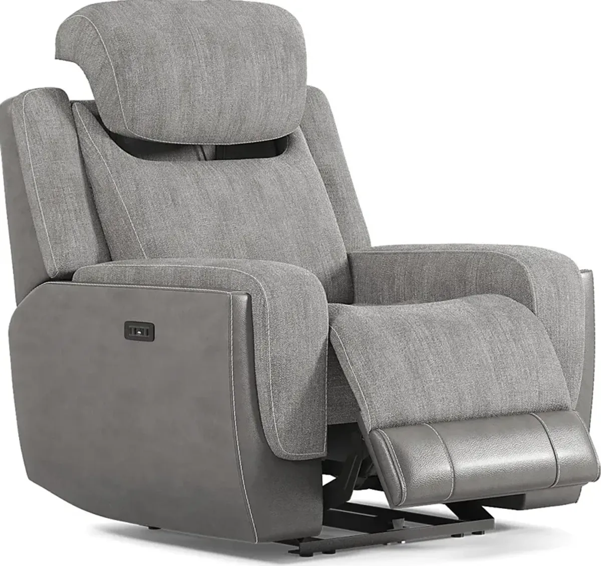 State Street Gray 3 Pc Dual Power Reclining Living Room