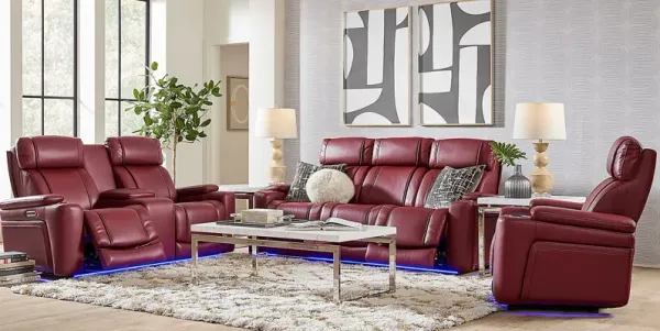 Haven Point Red 5 Pc Dual Power Reclining Living Room