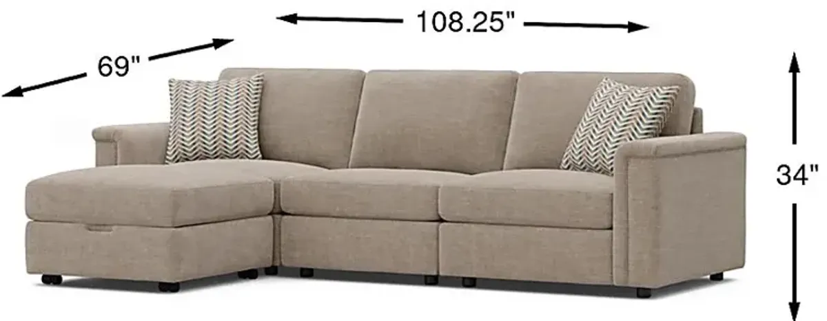 Tempo Modular Beige 4 Pc Sectional