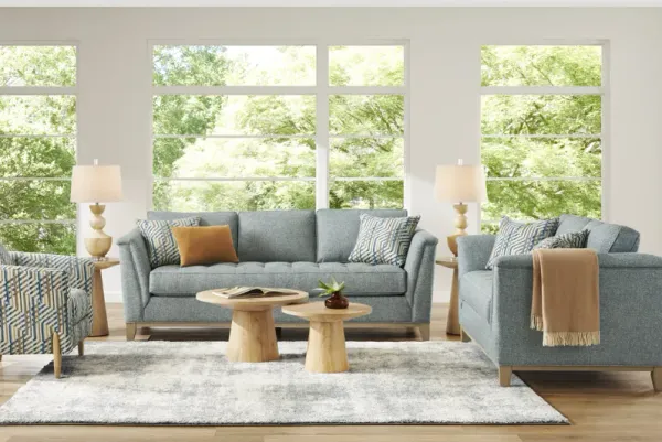 Fairmont Blue 9 Pc Living Room