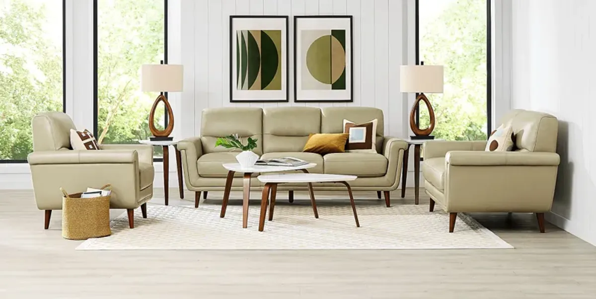 Harrington Park Sage 7 Pc Leather Living Room