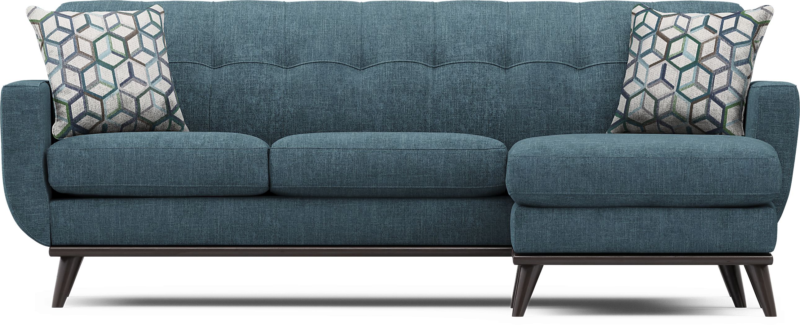 East Side Teal Chaise Sofa