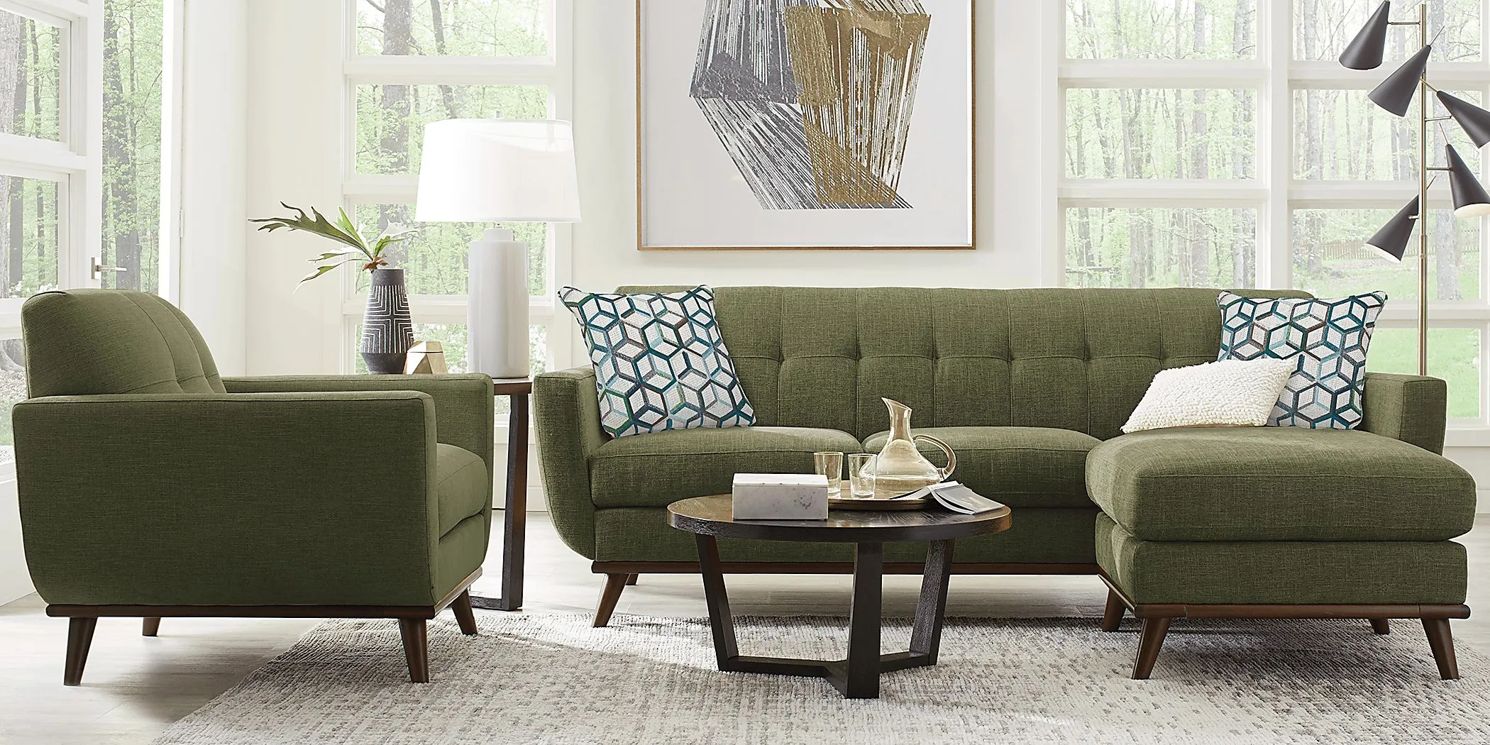 East Side Avocado Chaise Sofa