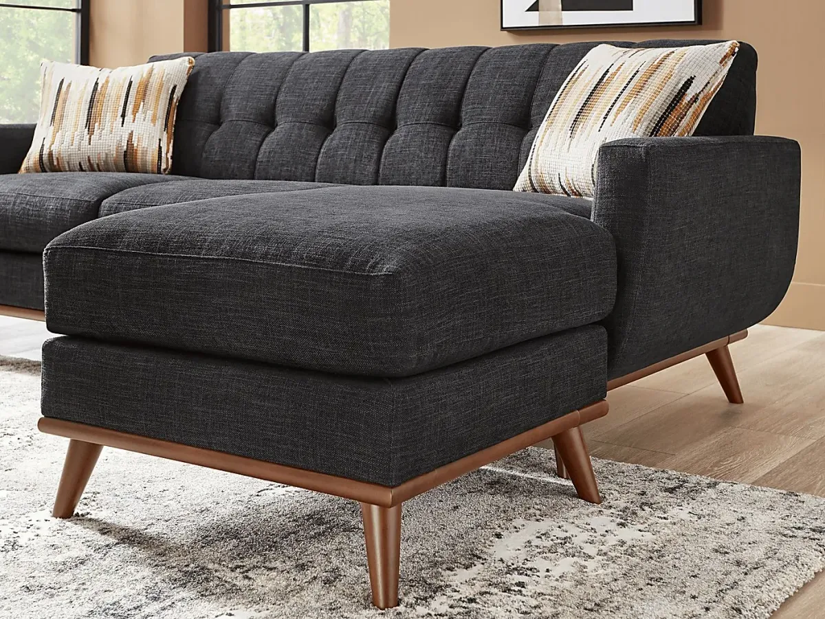 East Side Black Chaise Sofa