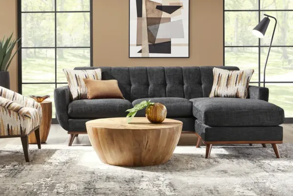East Side Black Chaise Sofa